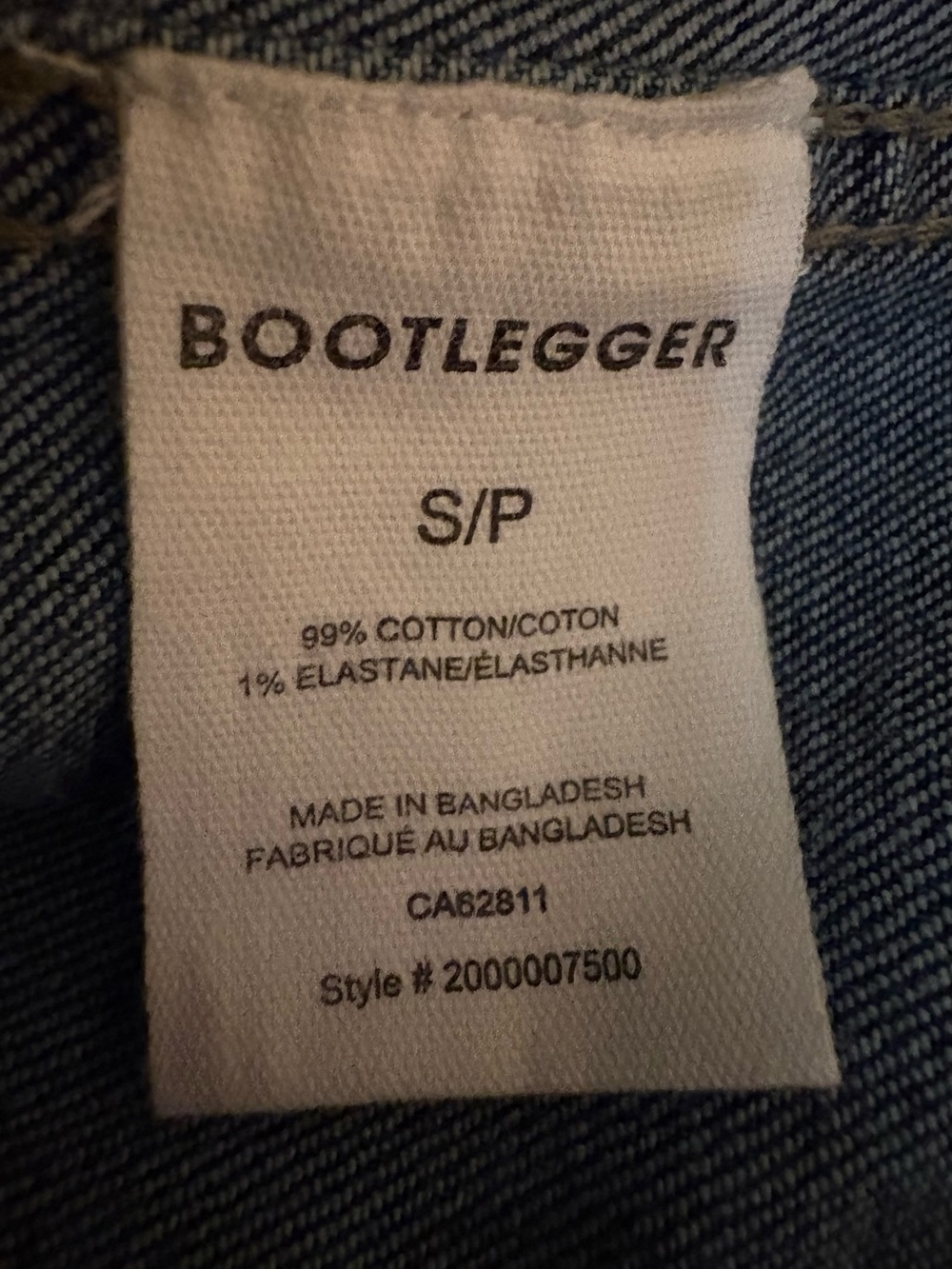 Bootlegger Blue Denim Jacket Dark Wash Sz S, New with tags - Picture 5 of 11